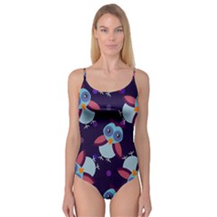 Owl-pattern-background Camisole Leotard  by Simbadda