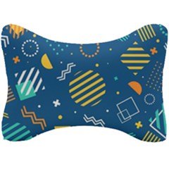 Flat-design-geometric-shapes-background Seat Head Rest Cushion by Simbadda