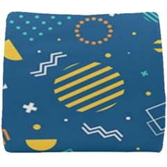 Flat-design-geometric-shapes-background Seat Cushion by Simbadda