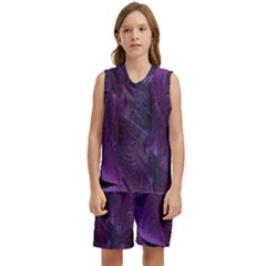 Feather Pattern Texture Form Kids  Basketball Mesh Set by Grandong