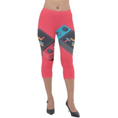 Gaming Console Video Lightweight Velour Capri Leggings  by Grandong