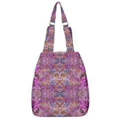 Fuchsia Intarsio Center Zip Backpack by kaleidomarblingart