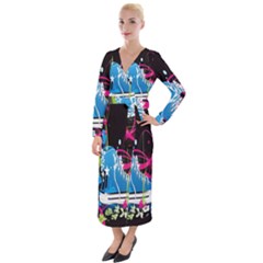 Sneakers Shoes Patterns Bright Velvet Maxi Wrap Dress by Proyonanggan