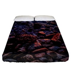 Twilight Treasures: Rocky Beachscape  Fitted Sheet (queen Size) by dflcprintsclothing