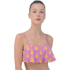 Rubber Duck Pattern Frill Bikini Top by Valentinaart