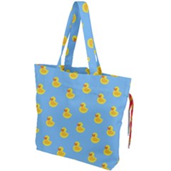 Rubber Duck Pattern Drawstring Tote Bag by Valentinaart