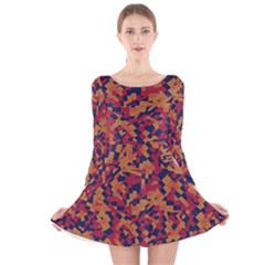 Kaleidoscope Dreams  Long Sleeve Velvet Skater Dress by dflcprintsclothing