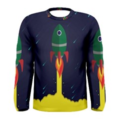 Rocket Halftone Astrology Astronaut Men s Long Sleeve Tee by Bangk1t