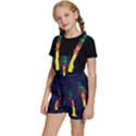 Rocket Halftone Astrology Astronaut Kids  Short Overalls View2