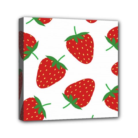 Seamless Pattern Fresh Strawberry Mini Canvas 6  X 6  (stretched) by Bangk1t