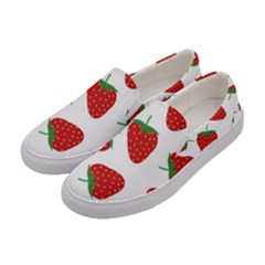 Seamless Pattern Fresh Strawberry Women s Canvas Slip Ons by Bangk1t