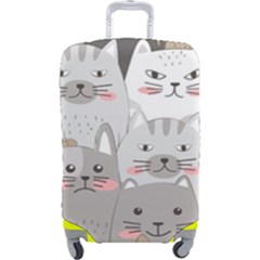 Cute Cats Seamless Pattern Luggage Cover (large) by Bangk1t