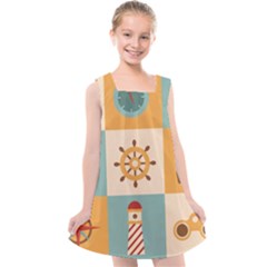 Nautical Elements Collection Kids  Cross Back Dress by Bangk1t