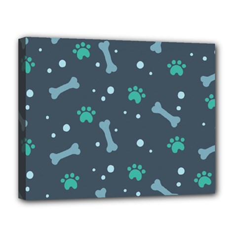 Bons Foot Prints Pattern Background Canvas 14  X 11  (stretched) by Bangk1t