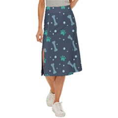 Bons Foot Prints Pattern Background Midi Panel Skirt by Bangk1t
