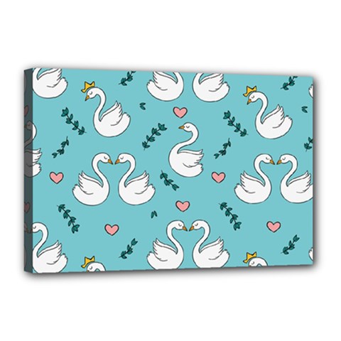 Elegant Swan Pattern Design Canvas 18  X 12  (stretched) by Bangk1t