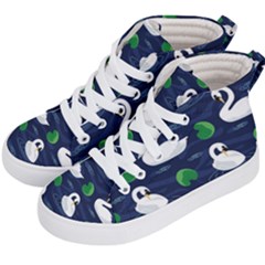 Swan Pattern Elegant Design Kids  Hi-top Skate Sneakers by Bangk1t