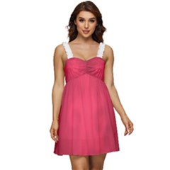 Amaranth Turbulance Cameurut Ruffle Strap Babydoll Chiffon Dress by imanmulyana
