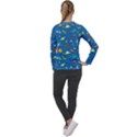 Space Rocket Solar System Pattern Women s Long Sleeve Raglan Tee View2