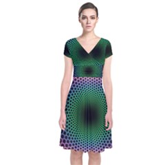 Abstract Patterns Short Sleeve Front Wrap Dress by Bangk1t