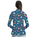 Variety Of Fish Illustration Turtle Jellyfish Art Texture Drape Collar Cardigan View2