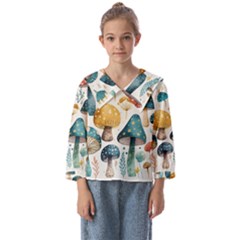 Mushroom Forest Fantasy Flower Nature Kids  Sailor Shirt by Bangk1t