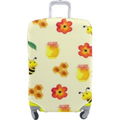 Seamless Background Honey Bee Wallpaper Texture Luggage Cover (large) by Bangk1t