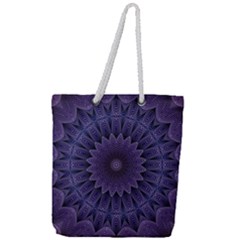 Shape Geometric Symmetrical Symmetry Wallpaper Full Print Rope Handle Tote (large) by Bangk1t