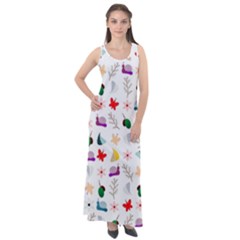 Snail Butterfly Pattern Seamless Sleeveless Velour Maxi Dress by Amaryn4rt