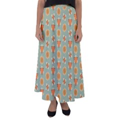 Floral Pattern Flared Maxi Skirt by Amaryn4rt