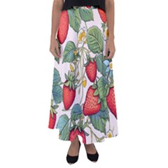 Strawberry Fruit Flared Maxi Skirt by Amaryn4rt