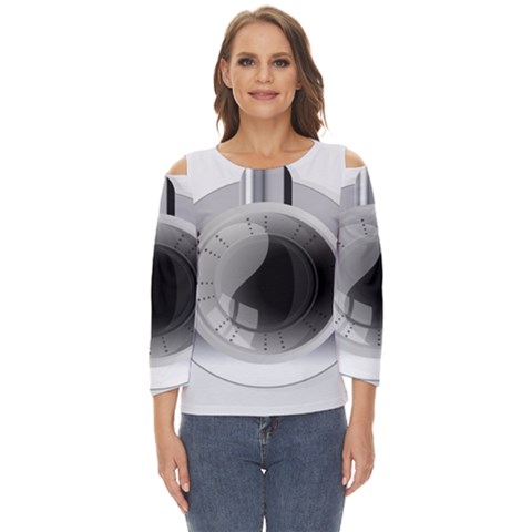 Washing Machines Home Electronic Cut Out Wide Sleeve Top by pakminggu