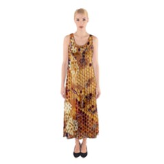 Bees Nature Animals Honeycomb Sleeveless Maxi Dress by pakminggu