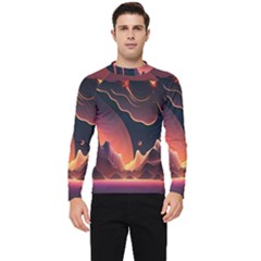 Fire Flame Burn Hot Heat Light Burning Orange Men s Long Sleeve Rash Guard by pakminggu