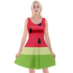 Watermelon Fruit Food Healthy Vitamins Nutrition Reversible Velvet Sleeveless Dress by pakminggu