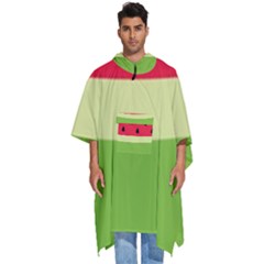 Watermelon Fruit Food Healthy Vitamins Nutrition Men s Hooded Rain Ponchos by pakminggu