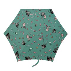 Raccoon Texture Seamless Scrapbooking Hearts Mini Folding Umbrellas by pakminggu