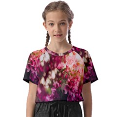 Pink Flower Kids  Basic Tee by artworkshop