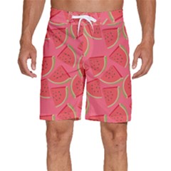 Watermelon Background Watermelon Wallpaper Men s Beach Shorts by pakminggu