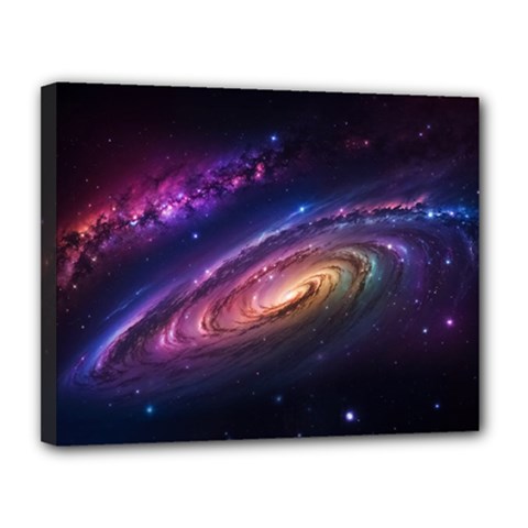 Universe Space Star Rainbow Canvas 14  X 11  (stretched) by Ravend