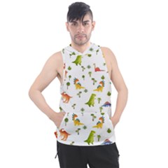 Vector Baby Dino Seamless Pattern Men s Sleeveless Hoodie by Grandong