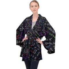 Mathematics  Physics Maths Math Pattern Long Sleeve Velvet Kimono  by Grandong