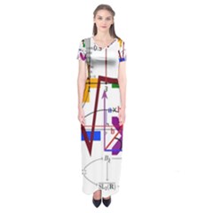 Mathematics Formula Physics School Short Sleeve Maxi Dress by Grandong