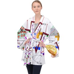 Mathematics Formula Physics School Long Sleeve Velvet Kimono  by Grandong