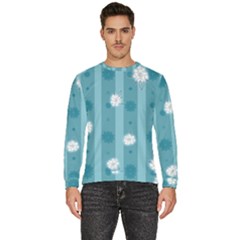 Gardenia Flowers White Blue Men s Fleece Sweatshirt by Grandong