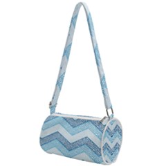 Seamless Pattern Of Cute Summer Blue Line Zigzag Mini Cylinder Bag by Grandong