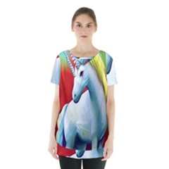 Unicorn Design Skirt Hem Sports Top by Trending