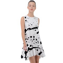 Monochrome Mirage  Frill Swing Dress by dflcprintsclothing