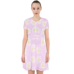 Mazipoodles Bold Daisies Pink Adorable In Chiffon Dress by Mazipoodles