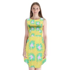 Mazipoodles Bold Daises Yellow Sleeveless Chiffon Dress   by Mazipoodles